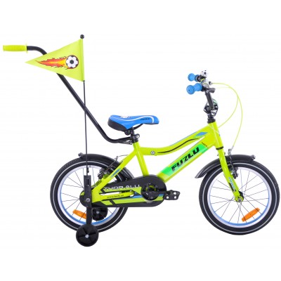 Detský bicykel 16" Fuzlu Thor hliníkový neónový, žlto-zelený